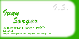 ivan sorger business card